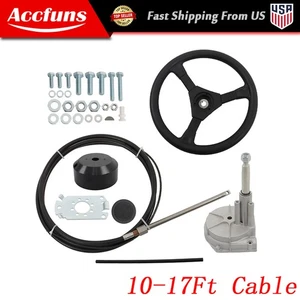 10/12/13/14/15/17ft Boat Rotary Steering System Outboard Kit Marine 12.4" Wheel - Bild 1 von 19