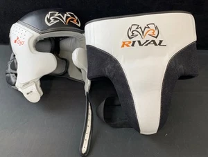 Rival RHG10 Training Headgear and RNFL10 Protector, Black/White, M/L - #1008 - Picture 1 of 9