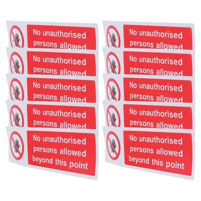  10 Pcs Safety Sign Do Not Enter Entrance Warning Stickers Labels - Image 1 of 4