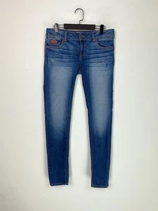 Superdry Cara Blue Distressed Skinny Mid Rise Stretch Jeans W30 L32 - Picture 1 of 20