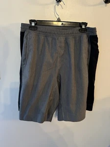 Lululemon Shorts Men’s Large Black Gray Athletic Activewear Shorts Pockets Logo - Picture 1 of 13