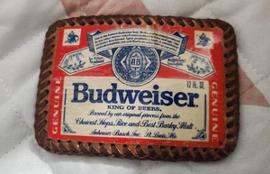 Vintage Gürtelschnalle 1978 Budweiser Label Gürtelschnalle Schnürbordüre - Bild 1 von 2