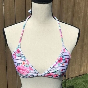 WILDFOX So 90’s Retro Floral Size XS Stripe String Teeny Bikini Top - Picture 1 of 5