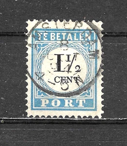 Netherlands 1881 Postage Due 1 1/2 C Blue / Black (Type III) USED NE693 - Picture 1 of 2