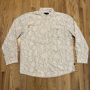Howler Bros Matagorda Shirt Mens XL Off White Camo Ocean Motion Nylon Poly Blend - Picture 1 of 11