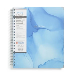 Blue Sky 2025-2026 Academic Year Weekly and Monthly Teacher Lesson Planner, A... - Picture 1 of 8
