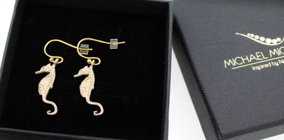 Michael Michaud - Caballitos de mar orientados al frente - Oro 24kt y bronce - Nuevo en caja Foto 1 de 4