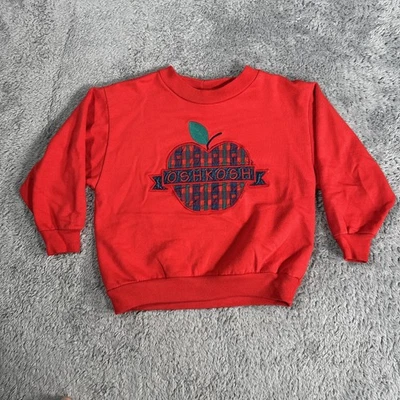 Винтажная детская толстовка OshKosh B'gosh оригинальная с круглым вырезом размер 4 сделано в США Apple - Изображение 1 из 4