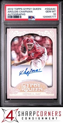 2012 TOPPS GYPSY QUEEN AUTOGRAPHS #GQAAC AROLDIS CHAPMAN POP 3 PSA 10 - Image 1 of 3