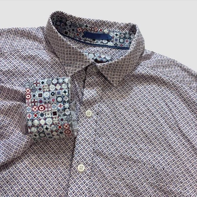Johnston & Murphy Men’s M Geometric Print Flip Cuff Long Sleeve Button Down - Image 1 of 4