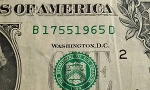 Billete de cumpleaños/aniversario 5 de mayo de 1965 número de serie elegante XX551965 $1 un dólar - Imagen 1 de 4