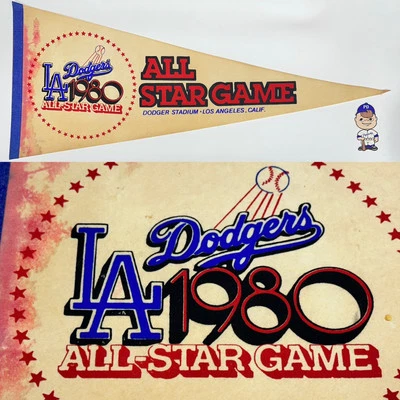 1980 Vintage LA Los Angeles Dodgers All Star Banderín MLB Béisbol 12x29,5 Foto 1 de 4