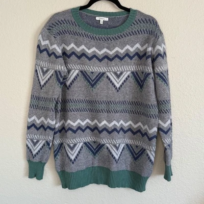 Suéter JODIFL Mujer Grande Gris Fair Isle Nórdico Cuello Redondo Abuelo Foto 1 de 4