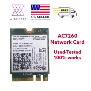 Intel Dual Band Wireless-AC 7260 7260 WiFi Bluetooth 4.0 Network Card 7260NGW - Picture 1 of 2