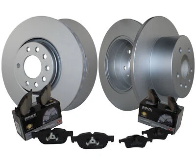 Front & Rear Brake Kit Disc Rotors Akebono EURO Ceramic Pads For Saab 9-3 Viggen - Image 1 of 4