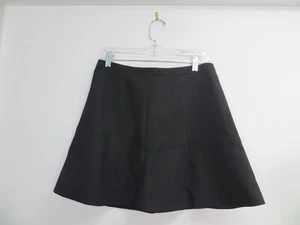 J Crew Black Skirt Sz 4 Short Front Back Stitching Zipper Lined Polyester Blend - Picture 1 of 4