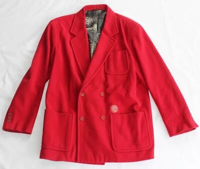 Винтажный шерстяной кашемировый блейзер 90-х ICEBERG HISTORY мужской с двойной грудью 50 XL красный - Изображение 1 из 4