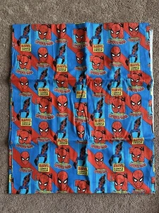 Spider Man Fabric 3 Yards Vintage Marvel Springs Industries Spiderweb 44 x 104 - Picture 1 of 3