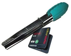 FARBERWARE Mini Silicone Tongs ~ 7.25" ~ AQUA BLUE 7.25" ~ BPA Free - Picture 1 of 1