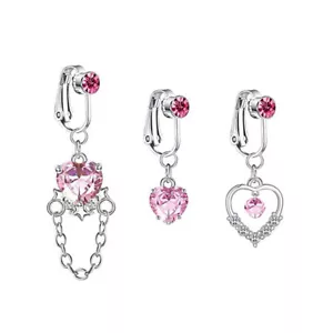 Faux Belly Butterfly Fake Belly Piercing Clip On Umbilical Navel Fake PiercingD6 - Picture 1 of 22