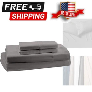 Comfort Meets Style: 100% Organic Cotton Queen Sheet Set with Sateen Finish - Picture 1 of 8