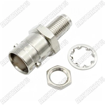 BNC Female Jack to SMA Jack Bulkhead Panel Mount Adapter Coax Connector SMA-BNC - Image 1 of 4