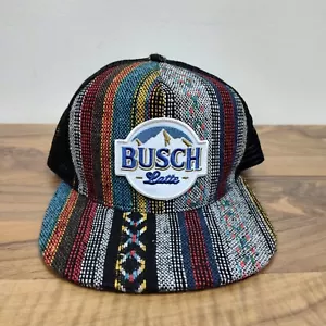 Busch Latte Saddle Blanket Style Black Trucker Hat Aztec Roping Blanket - Picture 1 of 6