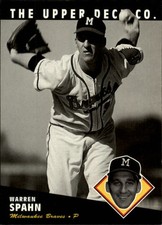 1994 Upper Deck All-Time Heroes Milwaukee Braves Baseball Card #90 Warren Spahn 