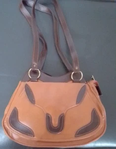 Latinas Brown Padded Soft Vinyl Tote Carry Shoulder Bag Double Handle - Picture 1 of 7