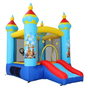 Kids Inflatable Bouncy Castle Backyard Jump House with Ball Pit Hoop & Slide - Picture 1 of 7