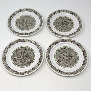 Set of 4 Noritake Progression Ole Bread & Butter Plate 9043 Green & Brown 6 3/8" - Picture 1 of 4