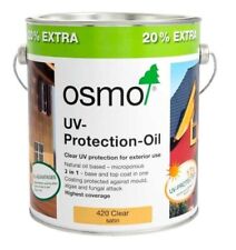 Osmo UV Protection Oil Extra 420  Clear Satin  3 litre Tin - For Exterior Wood