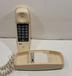 Vintage Trimline Push Button Corded Wall Desk Phone AT&T Model 210 Beige  