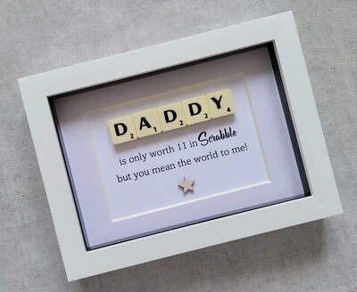 2. Daddy | Scrabble Art Picture Frame | Happy Father's Day Dad Daddy Father - Image 1 of 4