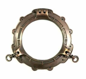 Ship's Porthole Windows Glass Aluminium 15" Nautical Boat Port Hole Wall Decor - Picture 1 of 5