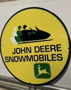 Vintage Style John Deere Snowmobiles Steel Metal Top Quality Heavy Sign - Picture 1 of 5
