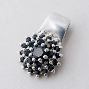 Anhänger Silber 925 Blaue Steine 2 cm 2,77 g - Picture 1 of 7