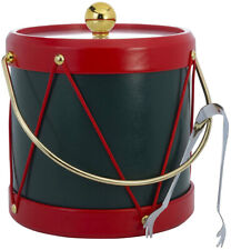 Hand Made In USA Red & Green Drum Double Walled 3-Quart Insulated Ice Bucket