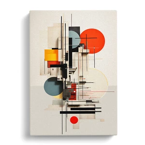 Bauhaus Conceptual Art Canvas Wall Art Print Framed Picture Decor Living Room - Picture 1 of 4