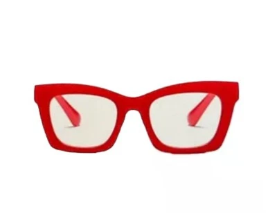 Oversized Thick Cherry Red Retro Women's Reading Glasses Square Chunky Readers - Image 1 of 4