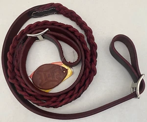 7 1/2' foot x 1" Argentina Cow LEATHER CONTEST REINS Braided center Straight end - Picture 1 of 2