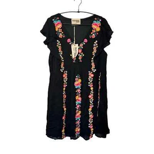 Savanna Jane black multi color flower dress NWT Size 1x - Picture 1 of 7