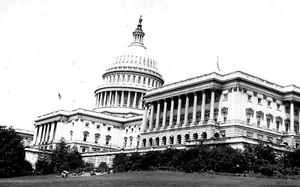 FOTO VINTAGE B&W 1950s US CAPITOL BUILDING WASHINGTON DC DOME GOVERNO PRESIDENTE - Foto 1 di 2