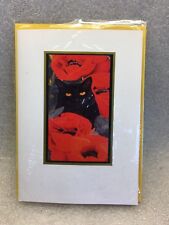  6 BLACK CAT AND FLOWER PopShots 3D Pop-Up Greeting Card ALL OCCASION CARD 