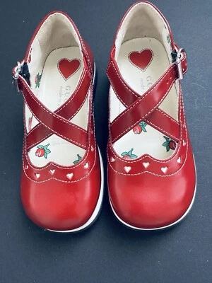 Sapatos de couro vermelho Gucci menina criança tamanho 24 - Imagem 1 de 4