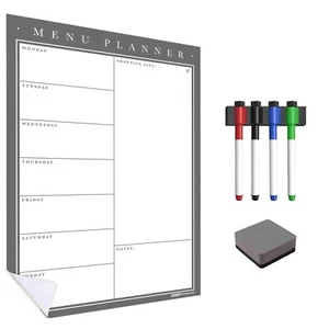 WallTAC Re-Adhesive Dry Erase Meal Planner Weekly Organiser and Family Planner - Picture 1 of 45
