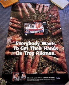 Troy Aikman NFL Football Video Retail Promo Poster SNES Nintendo Sega Genesis - Picture 1 of 6