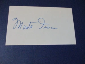 MONTE IRVIN HOF AUTÉNTICO. TARJETA ÍNDICE AUTOGRAFIADA 3 X 5 NEW YORK GIANTS CASI NUEVA - Imagen 1 de 2