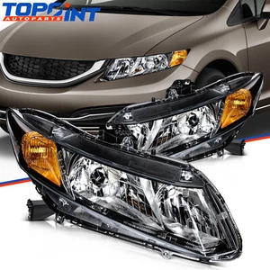 Conjunto de faros de carcasa negra izquierda derecha para Honda Civic 2012-2015 - Imagen 1 de 17