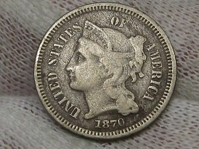 1870 3¢ Three Cent Nickel. #18 - Image 1 of 4